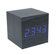 Часы-будильник "Деревянный Куб" с термометром 